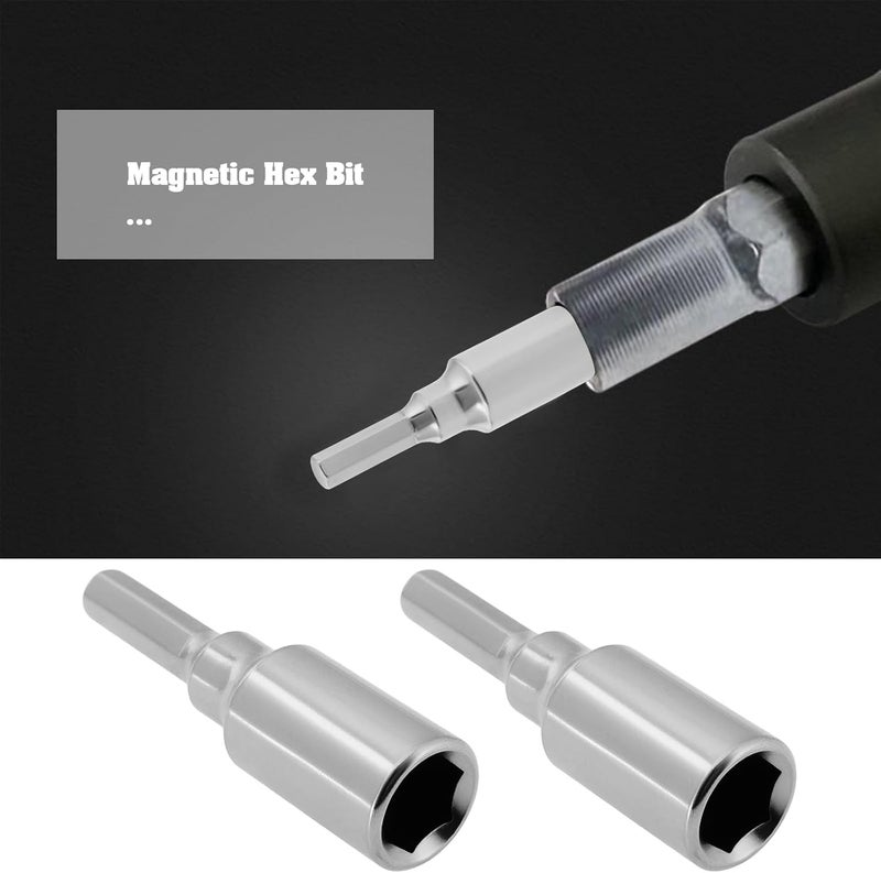 Briny River 2Pcs 4mm to 6.35mm(1/4") Magnetic Hex Bit for Manual Electric Screwdriver Converter - Image 2